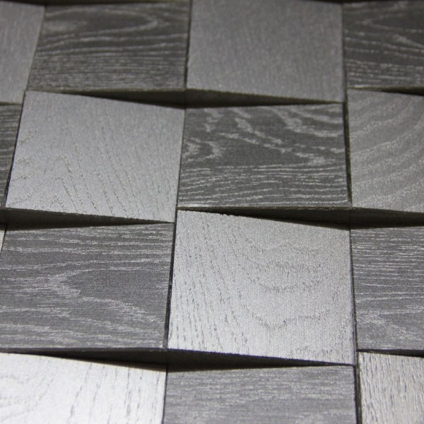 Стеновые 3D панели из дерева Esse 1002 Квадрат серебро