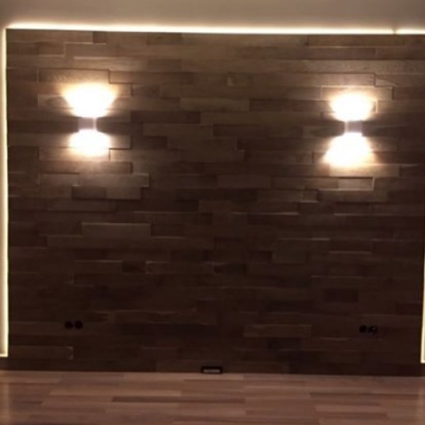 Стеновые 3D панели из дерева Esse 1011 Панели разбежка Тёмно-коричневый